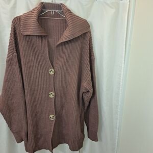 Elegant Knit Cardigan - Mauve